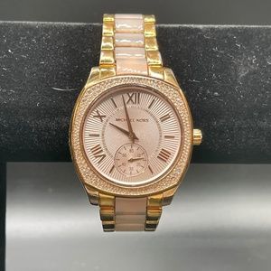 Women’s Rose Gold Michael Kors Analog Watch ~ Beautiful ~ Pave